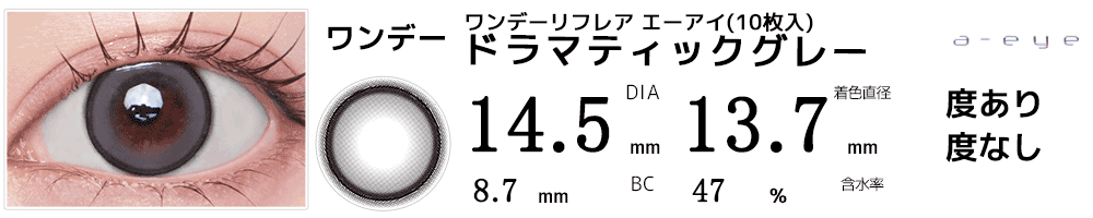 ワンデーリフレア エーアイa-eye ドラマティックグレー