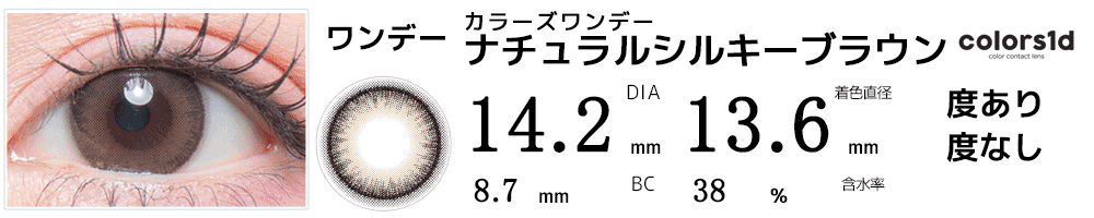 colorsカラーズワンデー ナチュラルシルキーブラウン