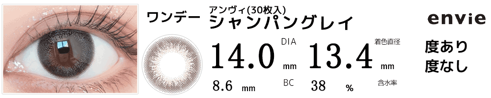 アンヴィenvie【30枚入】 シャンパングレイ