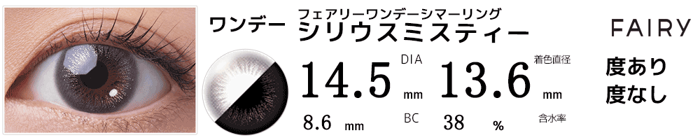 ラメ入りカラコン フェアリーワンデー シマーリング シリウスミスティー(ネイビーベージュ)