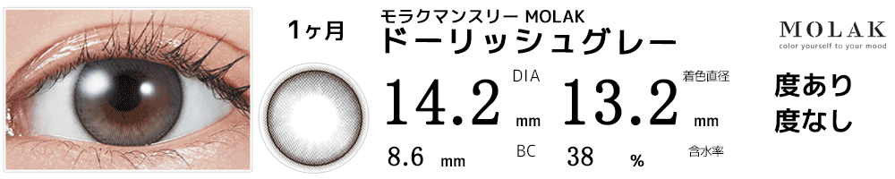 モラクマンスリー MOLAK 1month ドーリッシュグレー