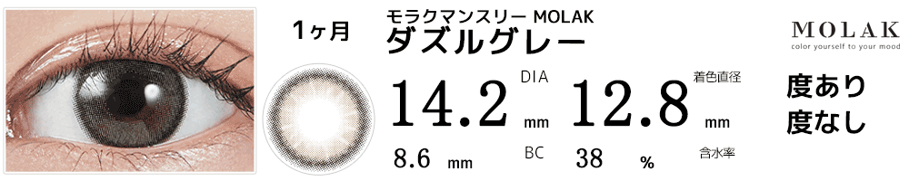 モラクマンスリー MOLAK 1month ダズルグレー