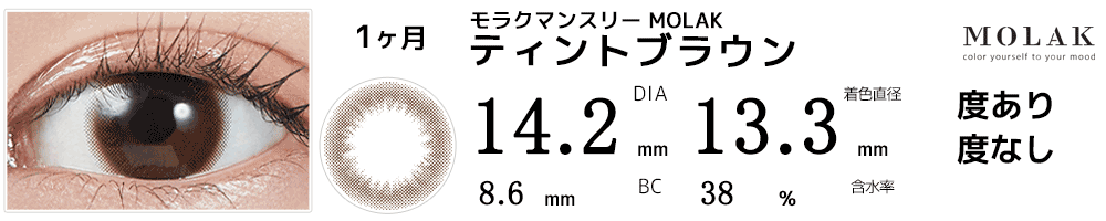 モラクマンスリー MOLAK 1month ティントブラウン