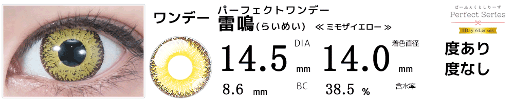 ドルチェパーフェクトワンデー雷鳴ミモザイエロー