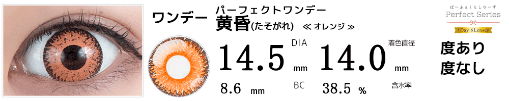 ドルチェパーフェクトワンデー黄昏オレンジ