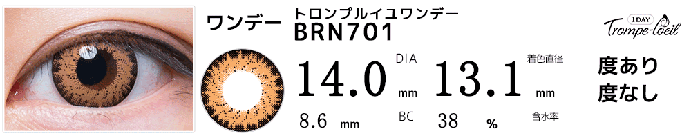 トロンプルイユワンデー BRN701(オレンジブラウン)
