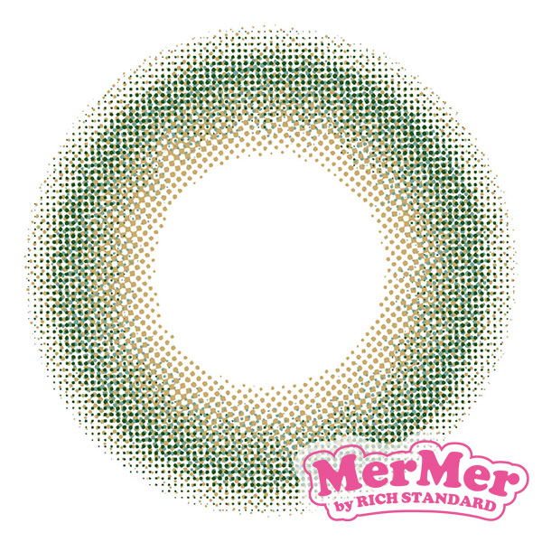 フチなしワンデーカラコンMerMer(メルメル)byリッチスタンダード モスグリーン