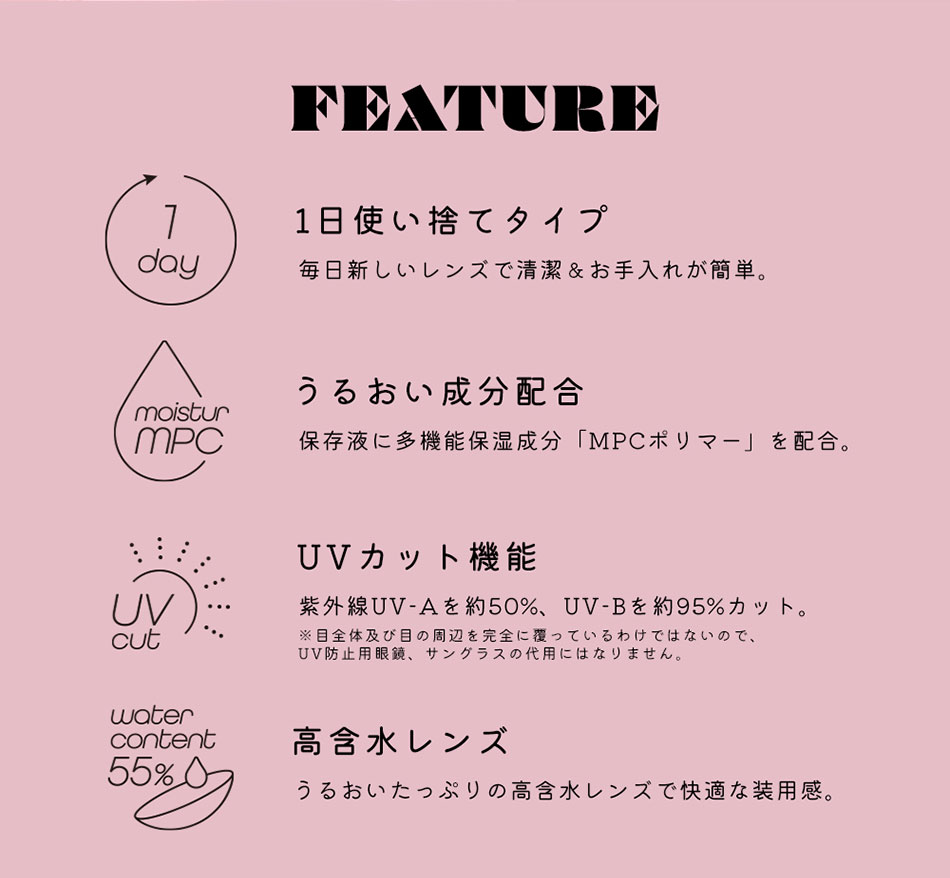 アンドミーANDMEEワンデー レンズスペック