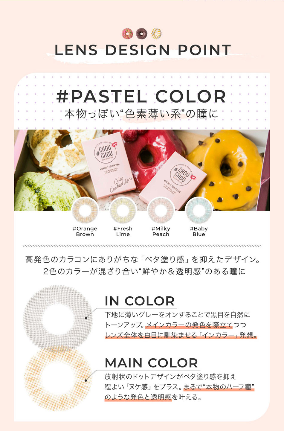 #CHOUCHOUチュチュマンスリー レンズデザインポイント