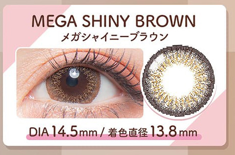 カラーズ ワンデー メガシャイニーブラウン装着画像