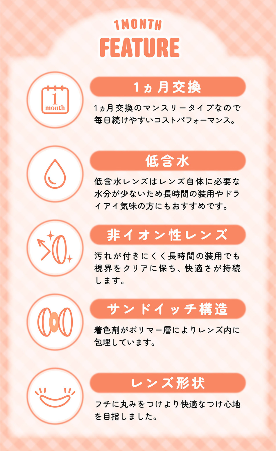 シャプン マンスリー（Chapun 1month）レンズスペック