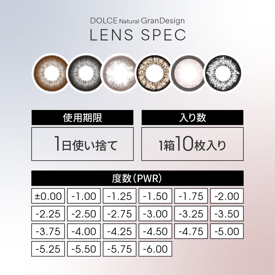 ドルチェナチュラルグランデザイン レンズスペック