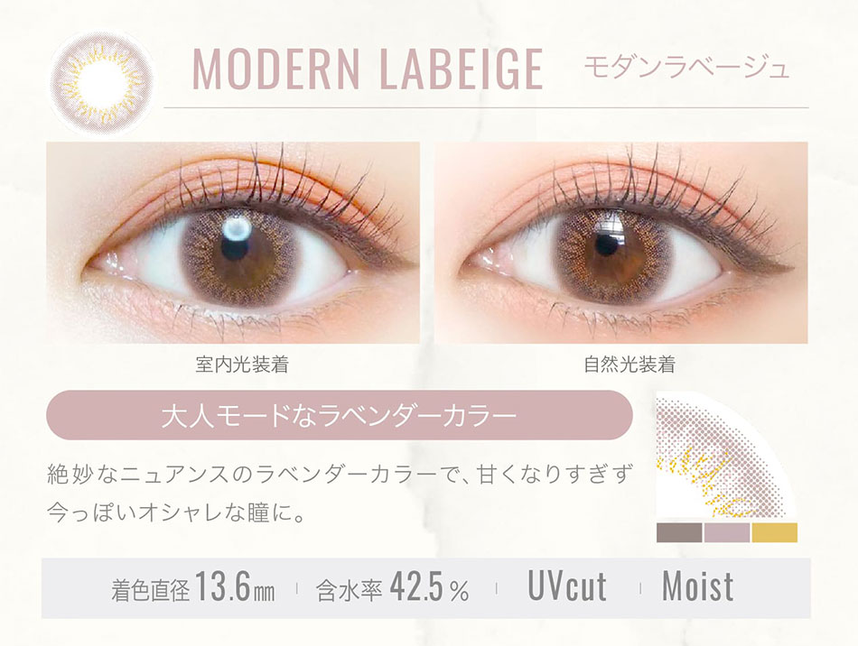 エバーカラーワンデールクアージュ　モダンラベージュレンズ詳細