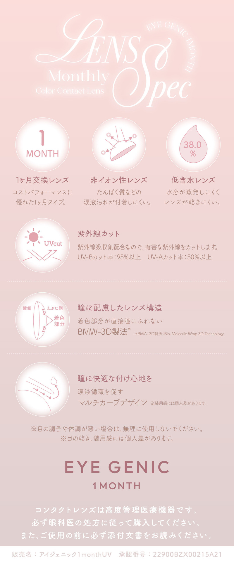 アイジェニック（EYE GENIC）レンズスペック