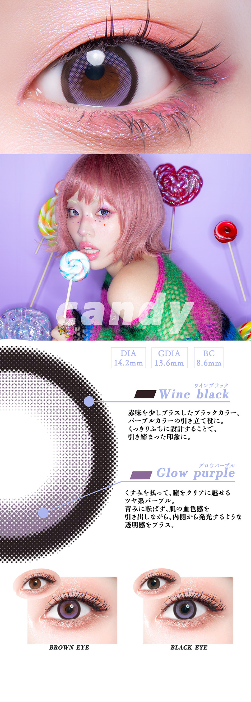 ギャルネバーダイ（GAL NEVER DIE）キャンディレンズ詳細