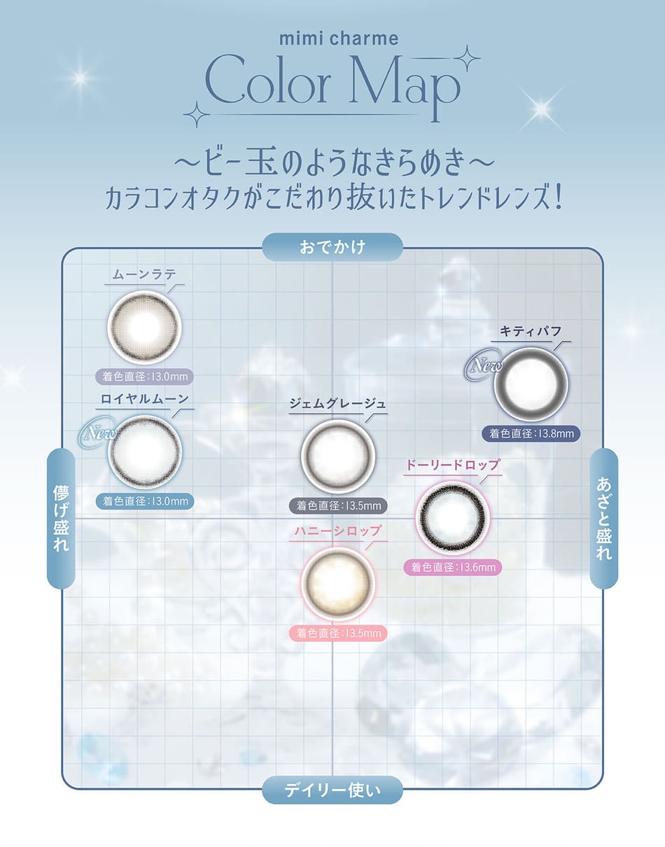 ミミシャルム（mimi charme）カラーマップ