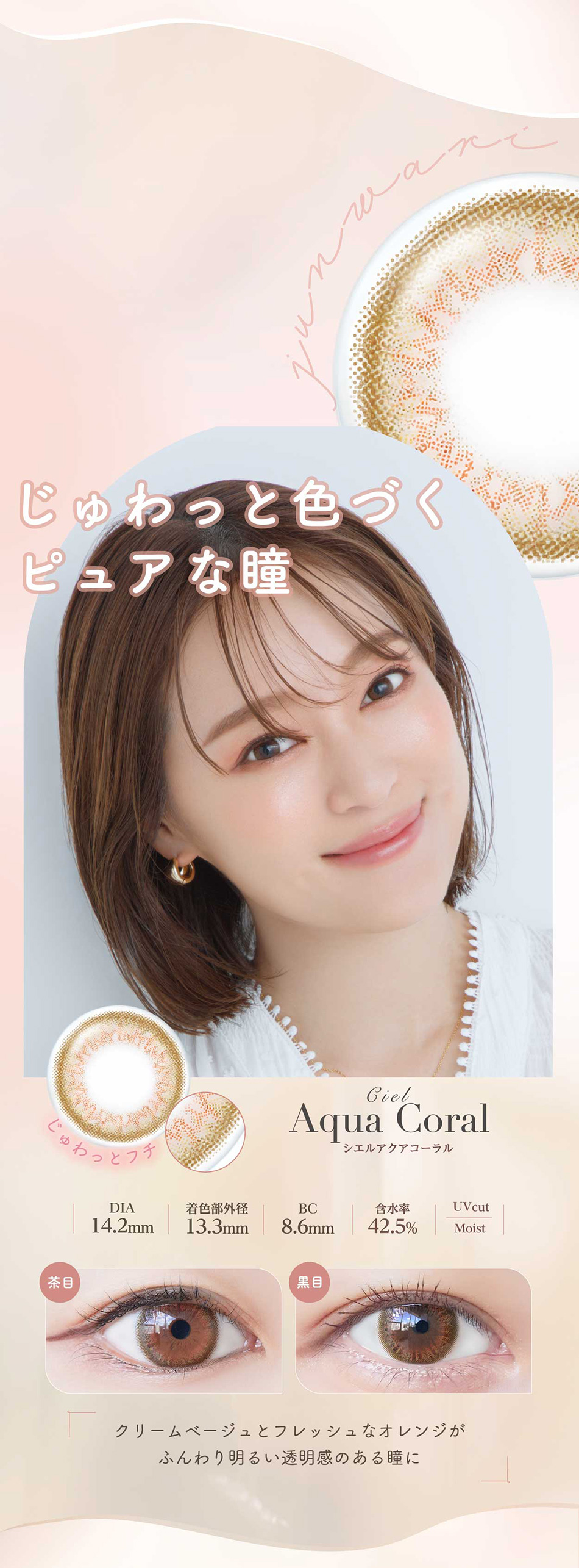 ネオサイトワンデー シエルUV【30枚入】シエルウォーターミントレンズ詳細