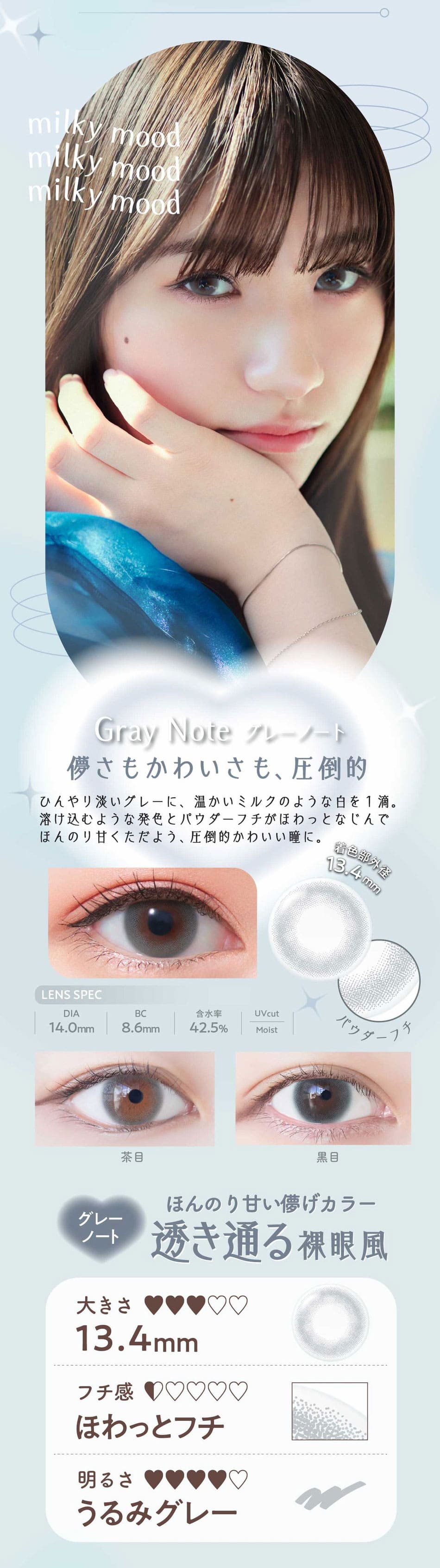 ネオサイトワンデー リングUV 新色グレーノート画像1