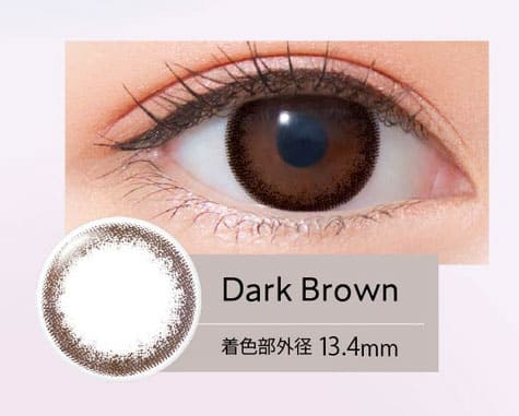 ネオサイトワンデー リングUV ダークブラウン装着画像