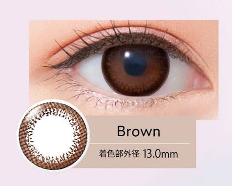 ネオサイトワンデー リングUV ブラウン装着画像