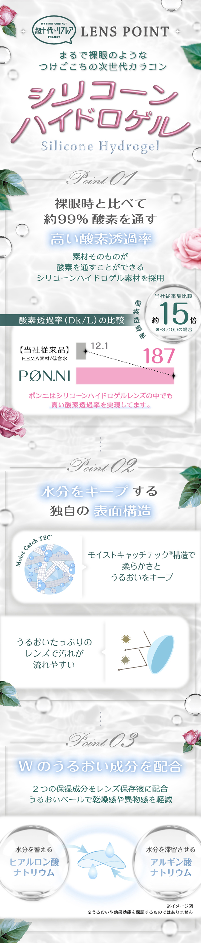 ワンデーリフレア　ポンニ（1-DAY refrear PON.NI）レンズポイント