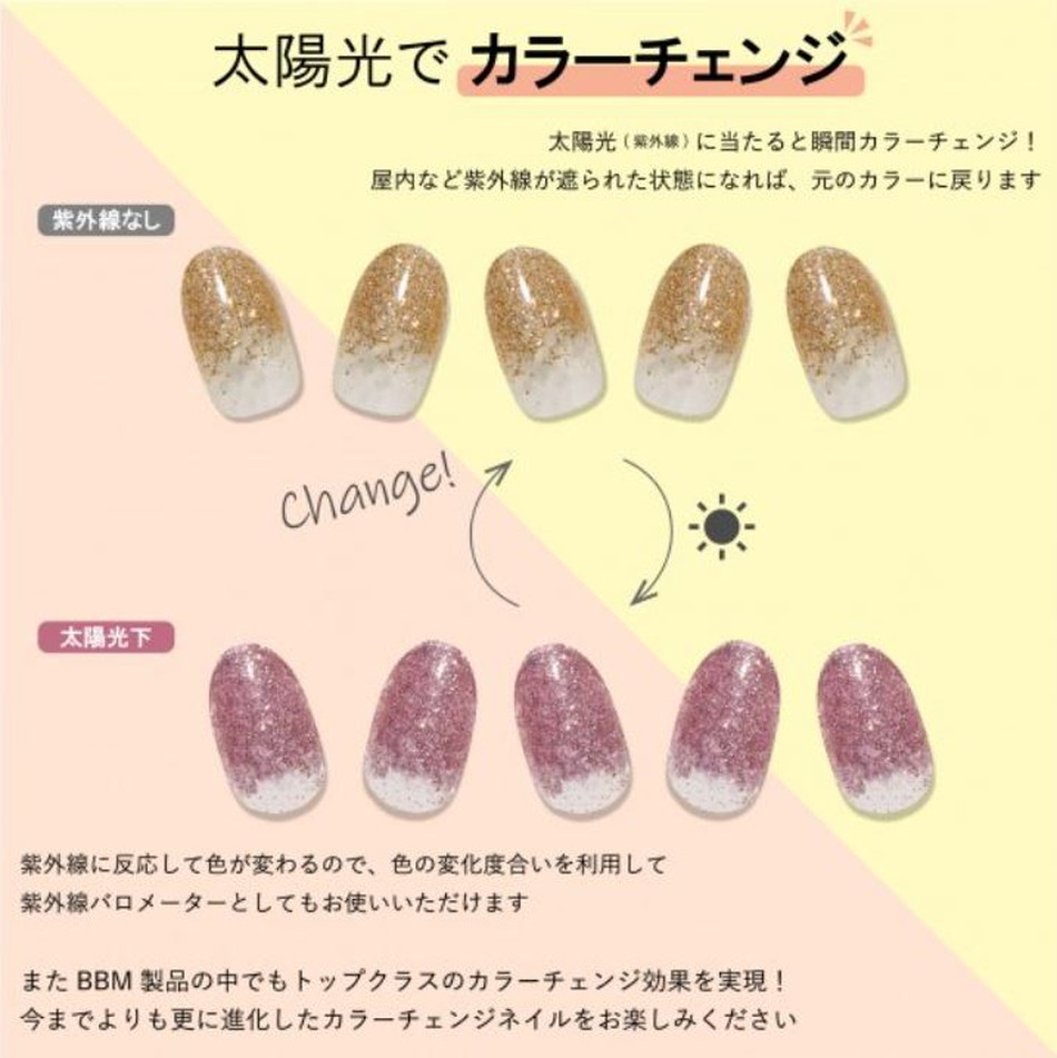 カラーチェンジポラポラCC PORAPORA(紫外線で色が変わるジェルネイルシール)LP画像2