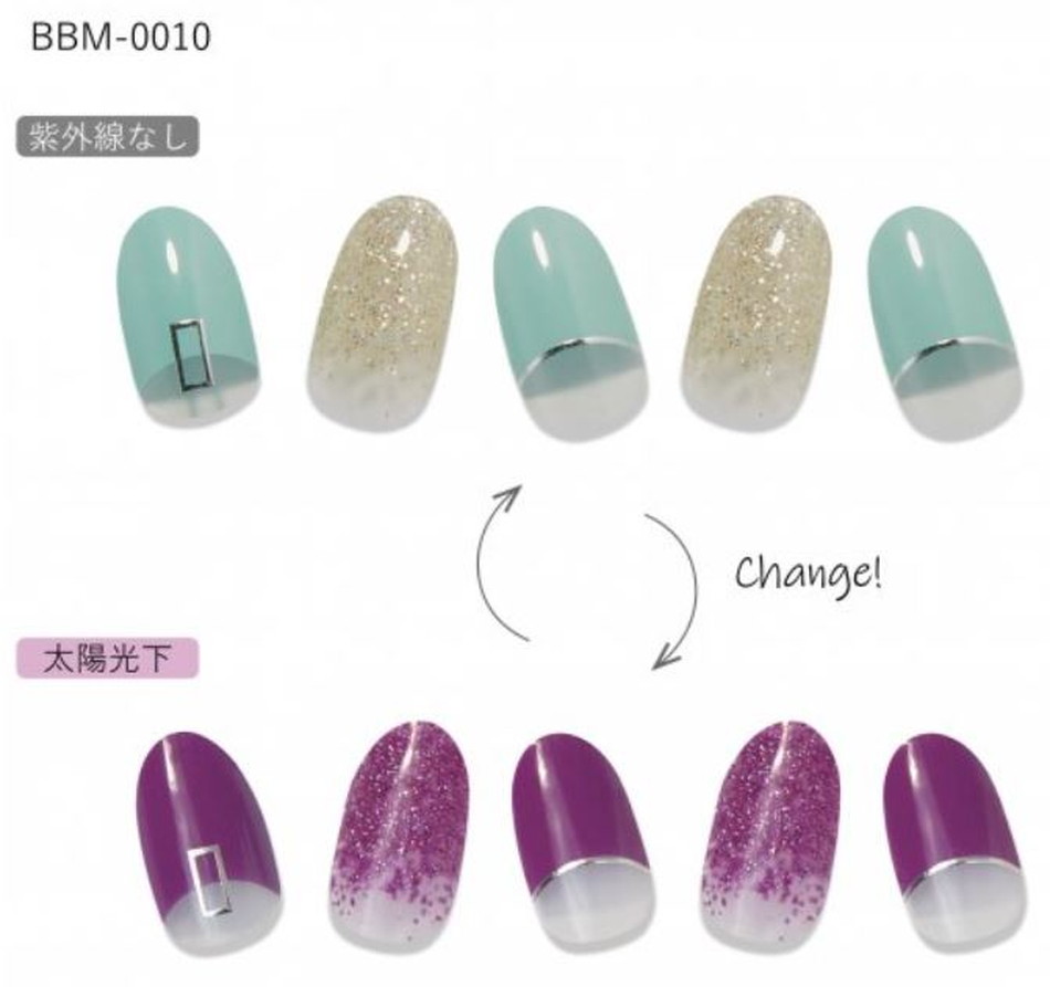 カラーチェンジポラポラCC PORAPORA(紫外線で色が変わるジェルネイルシール)LP画像14