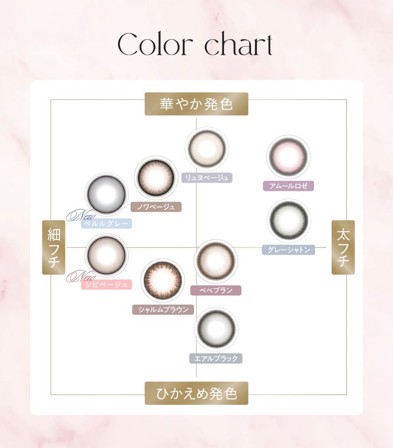 キュプリエ（Quprie）カラーチャート