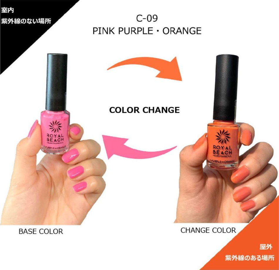 ロイヤルビーチ カラーチェンジネイル(紫外線で色が変わるマニキュア)C-09画像