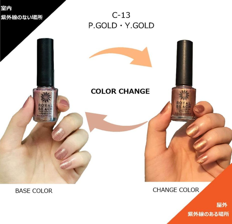 ロイヤルビーチ カラーチェンジネイル(紫外線で色が変わるマニキュア)C-13画像