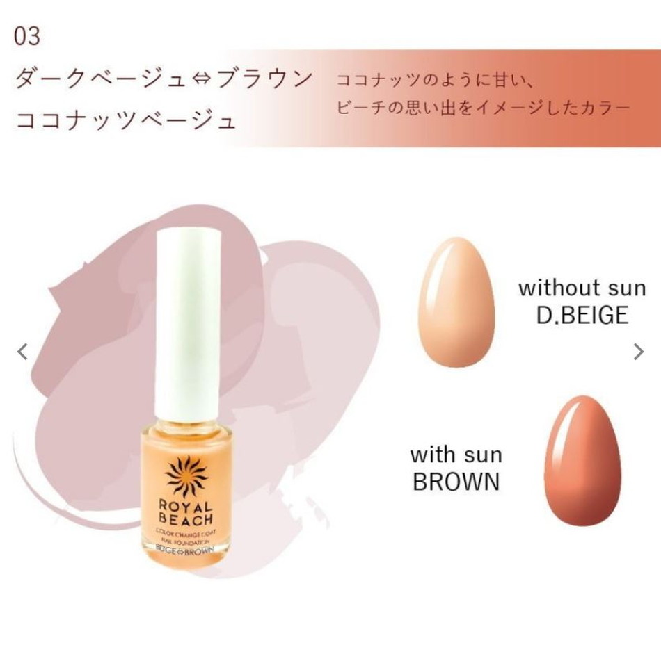 ロイヤルビーチ ネイルファンデーション カラーチェンジコート(紫外線で色が変わるマニキュア)LP画像7
