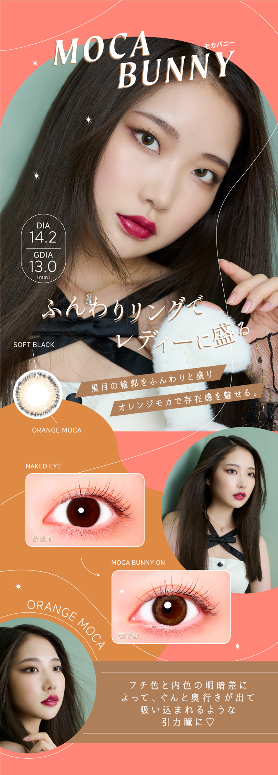 リリバニーRiriBunny ワンデーリフレア モカバニーレンズ詳細