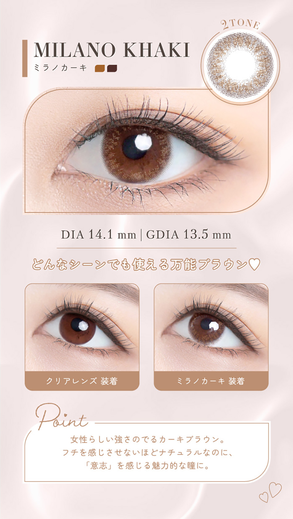 リッチスタンダード プレミアムシリーズ ミラノカーキレンズ詳細