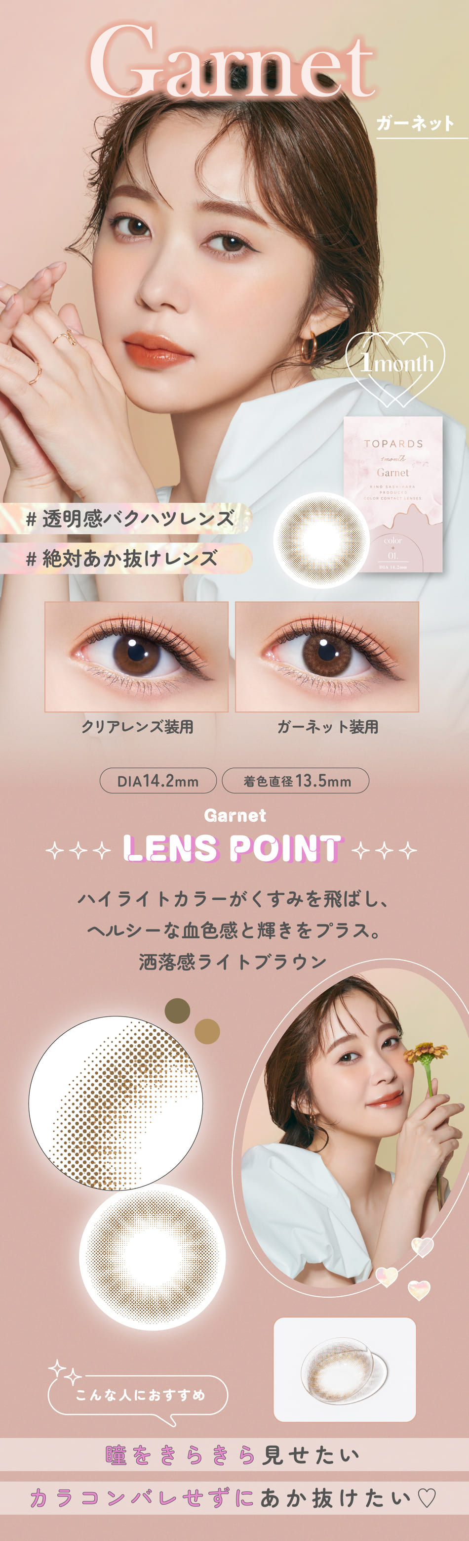 トパーズ マンスリー（TOPARDS 1month）ガーネットレンズ詳細