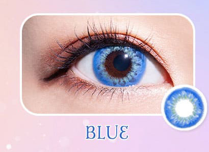 トロンプルイユワンデー ブルー装着画像