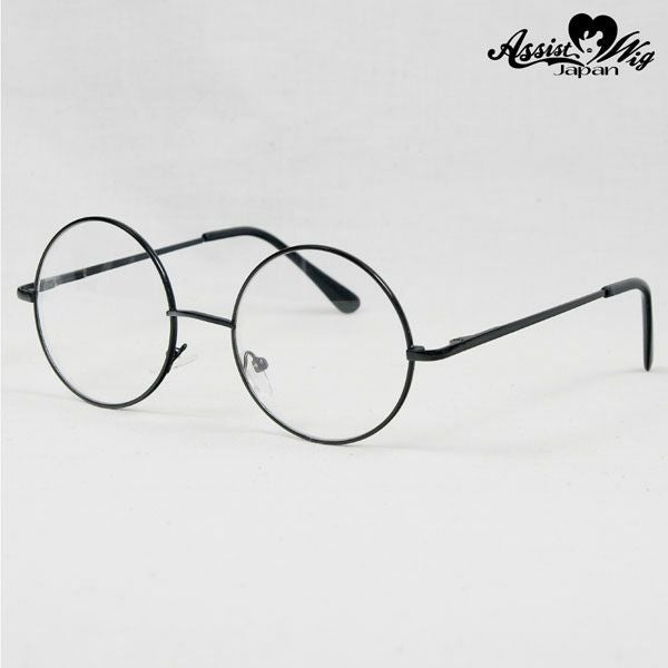 フレームあり丸メガネ（めがね/眼鏡） ブラックメイン画像|コスプレカラコン通販アイトルテ