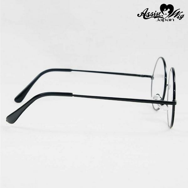 フレームあり丸メガネ（めがね/眼鏡） ブラック商品写真1|コスプレカラコン通販アイトルテ